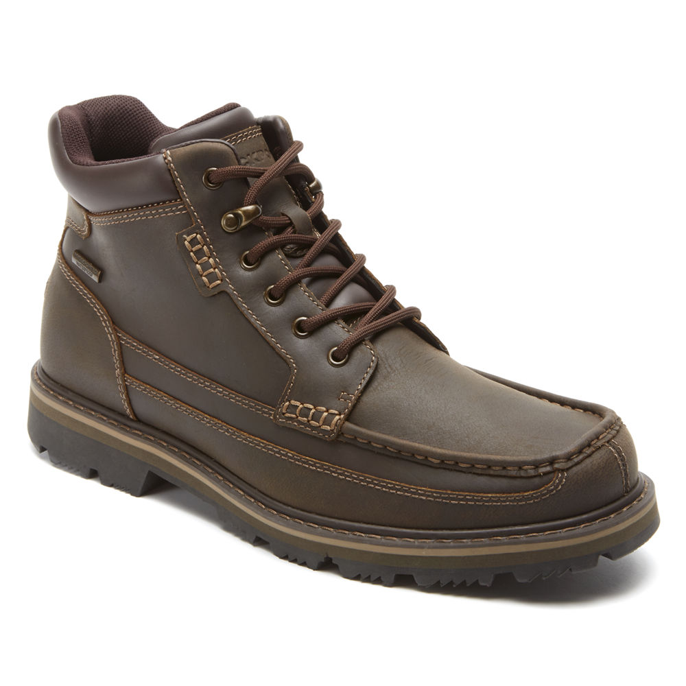 Rockport Mens Boots Brown - Waterproof Mid Moc - UK 679-WCLXDJ